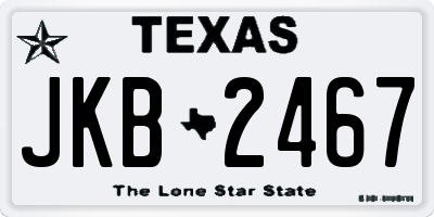 TX license plate JKB2467