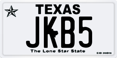 TX license plate JKB5