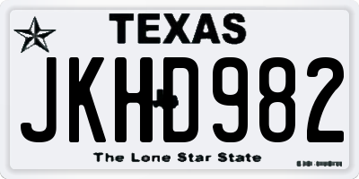 TX license plate JKHD982