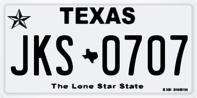 TX license plate JKS0707