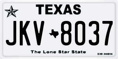 TX license plate JKV8037