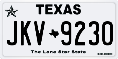 TX license plate JKV9230