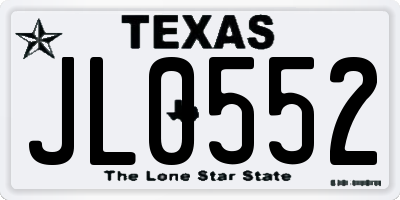 TX license plate JL0552