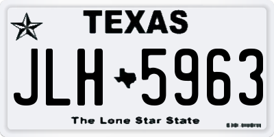 TX license plate JLH5963