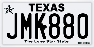 TX license plate JMK880