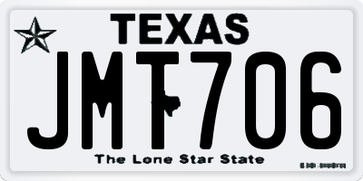 TX license plate JMT706