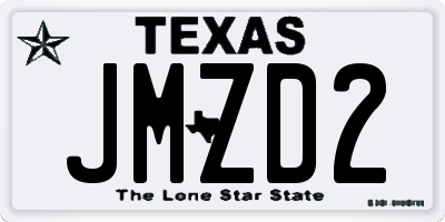 TX license plate JMZD2