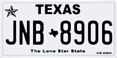 TX license plate JNB8906