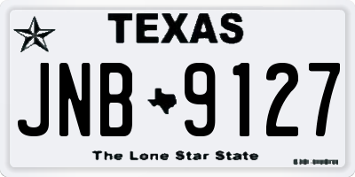 TX license plate JNB9127