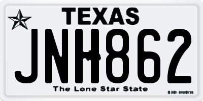 TX license plate JNH862