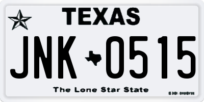 TX license plate JNK0515