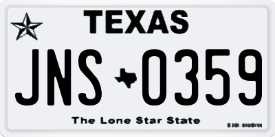 TX license plate JNS0359