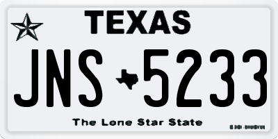 TX license plate JNS5233