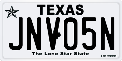 TX license plate JNV05N