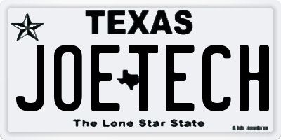 TX license plate JOETECH