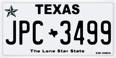 TX license plate JPC3499