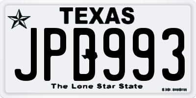 TX license plate JPD993