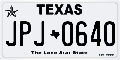 TX license plate JPJ0640