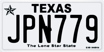 TX license plate JPN779