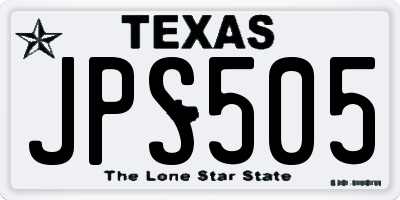 TX license plate JPS505