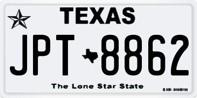 TX license plate JPT8862