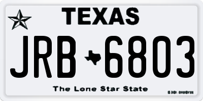 TX license plate JRB6803