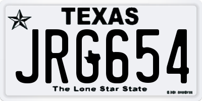 TX license plate JRG654