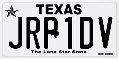 TX license plate JRP1DV