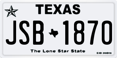 TX license plate JSB1870