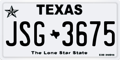 TX license plate JSG3675