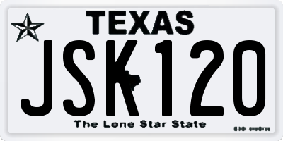 TX license plate JSK120
