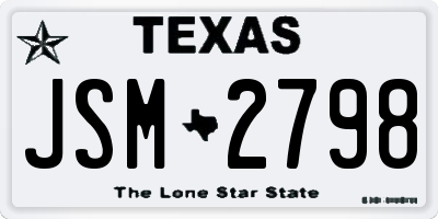 TX license plate JSM2798