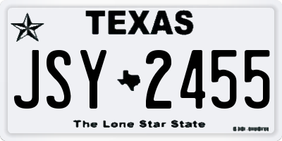 TX license plate JSY2455