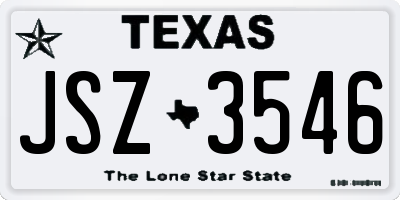 TX license plate JSZ3546