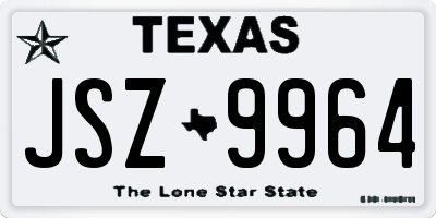 TX license plate JSZ9964