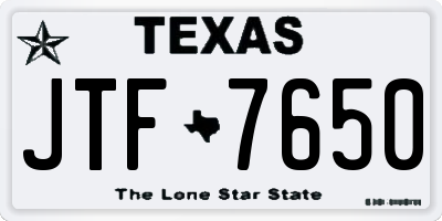 TX license plate JTF7650