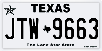 TX license plate JTW9663