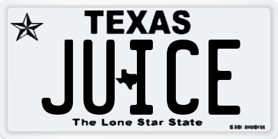 TX license plate JUICE