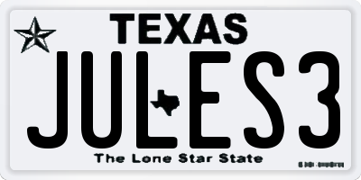 TX license plate JULES3