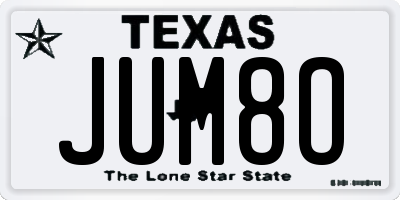 TX license plate JUM8O