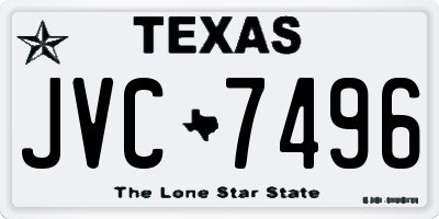 TX license plate JVC7496