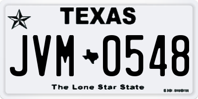 TX license plate JVM0548