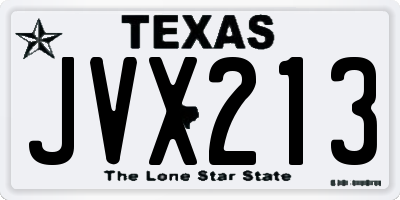 TX license plate JVX213