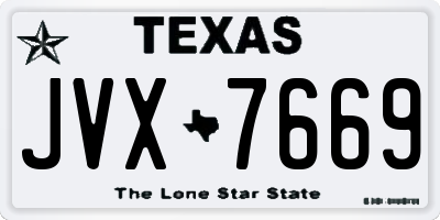 TX license plate JVX7669