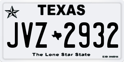 TX license plate JVZ2932