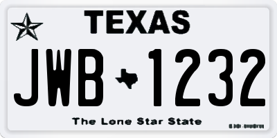 TX license plate JWB1232