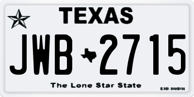 TX license plate JWB2715