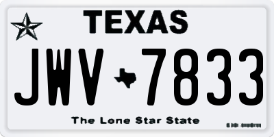 TX license plate JWV7833