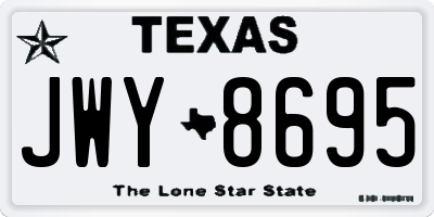 TX license plate JWY8695