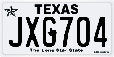 TX license plate JXG704